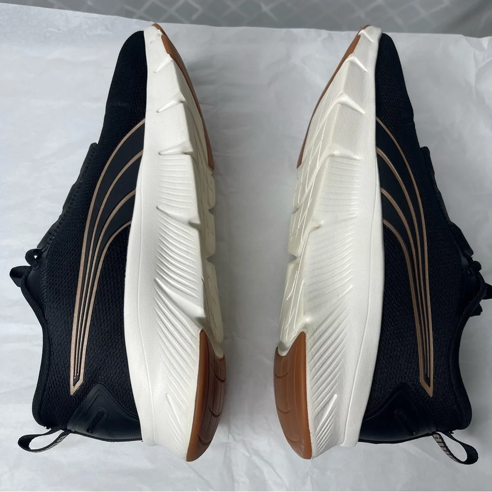 Puma Focus Lite Black Rose Gold Metallic Running Shoes Women's Size 10